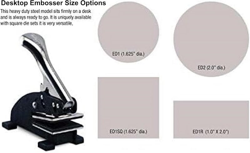 Shiny Custom Logo Desk Embosser Seal - 1-5/8" (1.625") Round Personalized Paper Embosser - Image 2
